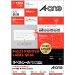 エーワン ラベルシール[プリンター兼用] ハイグレードタイプ マット紙・ホワイト A4 12面 86.4×42.3mm 四辺余白付 76212 1冊(100シート)