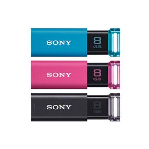 ソニー USBメモリー ポケットビット Uシリーズ カラーミックスパック 8GB ブルー・ピンク・ブラック USM8GU 3C 1セット(3個:各色1個)