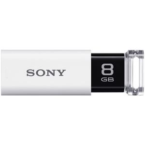 （まとめ） ソニー USBメモリー ポケットビット Uシリーズ 8GB ホワイト USM8GU W 1個 【×2セット】