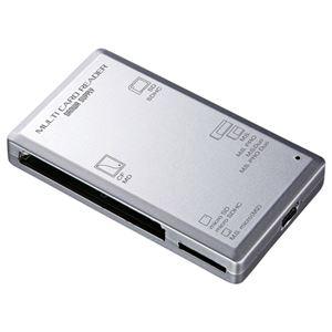 （まとめ） サンワサプライ USB2.0 カードリーダー シルバー ADR-ML1SV 1個 【×3セット】