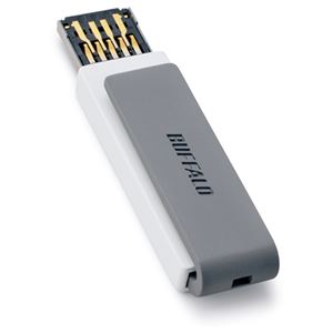 （まとめ） バッファロー キャップレスデザイン USB3.0用 USBメモリー 16GB グレー RUF3-CP16G-GY 1個 【×2セット】