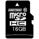 （まとめ） アドテック microSDHC 16GB Class10 SD変換アダプター付 AD-MRHAM16G／10T 1枚 【×2セット】