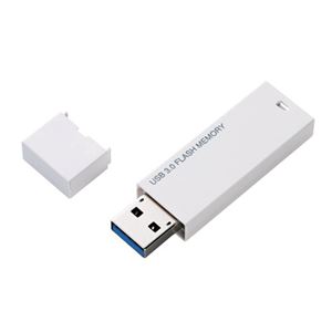 （まとめ） エレコム USB3.0対応 シンプルUSBメモリ 8GB ホワイト MF-MSU3A08GWH 1個 【×2セット】