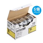 キングジム テプラ PRO テープカートリッジ パステル 18mm 黄/黒文字 SC18Y-5P 1パック(5個)