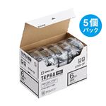 キングジム テプラ PRO テープカートリッジ 6mm 透明/黒文字 ST6K-5P 1パック(5個)