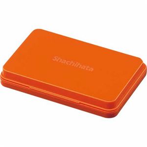 （まとめ） シャチハタ スタンプ台 中形 朱色 HGN-2-OR 1個 【×5セット】