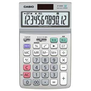 （まとめ） カシオ CASIO エコマーク付電卓 12桁 ジャストタイプ JF-120GT-N 1台 【×5セット】