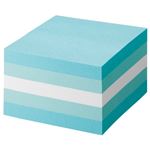 （まとめ） TANOSEE ふせん カラーブロック 75×75mm パステルブルー 1冊 【×5セット】