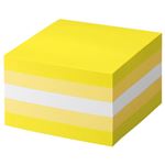 （まとめ） TANOSEE ふせん カラーブロック 75×75mm パステルイエロー 1冊 【×5セット】