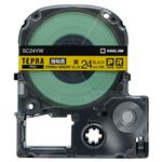 （まとめ） キングジム テプラ PRO テープカートリッジ 強粘着 24mm 黄／黒文字 SC24YW 1個 【×4セット】