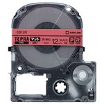（まとめ） キングジム テプラ PRO テープカートリッジ マットラベル 12mm 赤（薄紅）／黒文字 SB12R 1個 【×5セット】