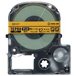 （まとめ） キングジム テプラ PRO テープカートリッジ マットラベル 12mm 黄（ウコン色）／黒文字 SB12Y 1個 【×5セット】