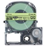 （まとめ） キングジム テプラ PRO テープカートリッジ マットラベル 12mm 緑（若葉色）／黒文字 SB12G 1個 【×5セット】