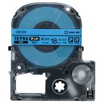 （まとめ） キングジム テプラ PRO テープカートリッジ マットラベル 18mm 青（空色）／黒文字 SB18B 1個 【×4セット】