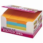 （まとめ） 3M ポストイット エコノパック 強粘着ふせん 75×25mm ネオンカラー5色 5001SS-NE 1パック（20冊） 【×2セット】