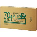 （まとめ） クラフトマン 業務用透明 メタロセン配合厚手ゴミ袋 70L BOXタイプ HK-097 1箱（100枚） 【×5セット】