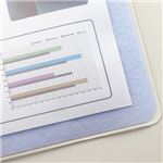 （まとめ） TANOSEE 再生透明オレフィンデスクマット ダブル（下敷付） 990×690mm ライトブルー 1枚 【×5セット】