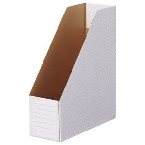 （まとめ） TANOSEE ボックスファイル（ホワイト） A4タテ 背幅100mm グレー 1パック（10冊） 【×5セット】