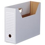 （まとめ） TANOSEE ボックスファイル（ホワイト） A4ヨコ 背幅100mm ブルー 1パック（10冊） 【×5セット】