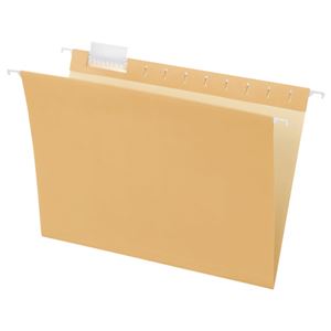 （まとめ） TANOSEE ハンギングフォルダー A4 クリーム 1パック（5冊） 【×10セット】