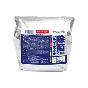 大王製紙 エリエール 除菌できるアルコールタオル ウィルス除去用 大容量 つめかえ用 1パック(320枚)