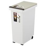 （まとめ） アスベル エバンペール プッシュフタタイプ 15L ベージュ 1台 【×3セット】