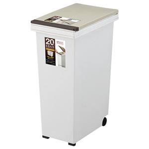 （まとめ） アスベル エバンペール プッシュフタタイプ 20L ベージュ 1台 【×3セット】