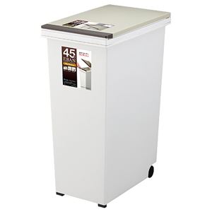 （まとめ） アスベル エバンペール プッシュフタタイプ 45L ベージュ 1台 【×2セット】