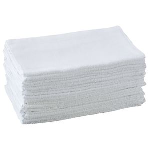 （まとめ） オーミケンシ 業務用タオル 34×85cm ホワイト 1セット（24枚） 【×2セット】