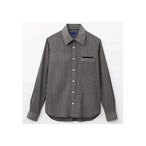 （まとめ） セロリー 大柄ギンガムチェック長袖シャツ LLサイズ ブラック S-63410-LL 1枚 【×2セット】