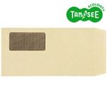 TANOSEE 窓付封筒 裏地紋付 長3 70g/m2 クラフト 業務用パック 1箱(1000枚)