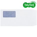 TANOSEE 窓付封筒 裏地紋付 ワンタッチテープ付 長3 80g/m2 ホワイト 業務用パック 1箱(1000枚)