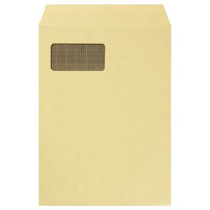 （まとめ） TANOSEE 窓付クラフト封筒 A4 裏地紋付 85g／m2 1パック（100枚） 【×2セット】