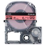 キングジム テプラ PRO テープカートリッジ パステル 6mm 赤/黒文字 エコパック SC6R-5P 1パック(5個)