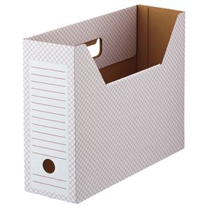 （まとめ） TANOSEE ボックスファイル（ホワイト） A4ヨコ 背幅100mm レッド 1パック（10冊） 【×5セット】