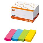 （まとめ） TANOSEE 強粘着ふせん 75×25mm 4色 1パック（20冊） 【×3セット】