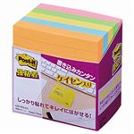 （まとめ） 3M ポストイット 強粘着ノート ラインノート 75×75mm ネオンカラー5色 630-5SSAN 1パック（5冊） 【×4セット】