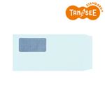 TANOSEE 窓付封筒 裏地紋付 長3 80g/m2 ブルー 業務用パック 1箱(1000枚)