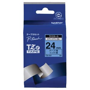 （まとめ） ブラザー BROTHER ピータッチ TZeテープ ラミネートテープ 24mm 青／黒文字 TZE-551 1個 【×6セット】