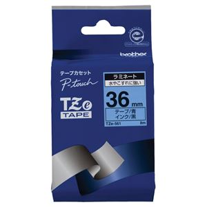 （まとめ） ブラザー BROTHER ピータッチ TZeテープ ラミネートテープ 36mm 青／黒文字 TZE-561 1個 【×4セット】