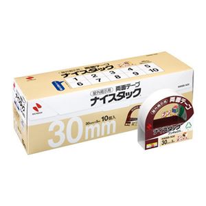 （まとめ） ニチバン ナイスタック 両面テープ 屋外掲示用 ブンボックス 大巻 30mm×5m NWBB-N30 1パック（10巻） 【×2セット】