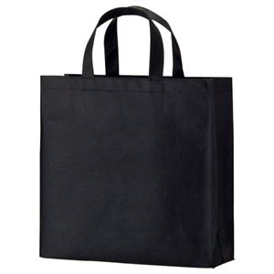 （まとめ） TANOSEE 不織布バッグ 小 ヨコ320×タテ330×マチ幅110mm ブラック 1パック（10枚） 【×4セット】