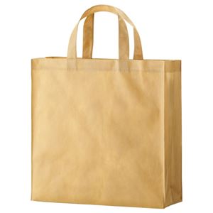 （まとめ） TANOSEE 不織布バッグ 小 ヨコ320×タテ330×マチ幅110mm ベージュ 1パック（10枚） 【×4セット】