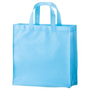 （まとめ） TANOSEE 不織布バッグ 小 ヨコ320×タテ330×マチ幅110mm スカイブルー 1パック（10枚） 【×4セット】