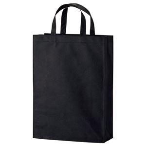 （まとめ） TANOSEE 不織布バッグ 中 ヨコ320×タテ450×マチ幅120mm ブラック 1パック（10枚） 【×3セット】