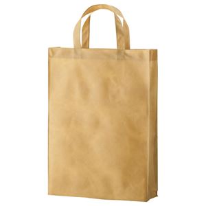 （まとめ） TANOSEE 不織布バッグ 中 ヨコ320×タテ450×マチ幅120mm ベージュ 1パック（10枚） 【×3セット】