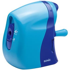 （まとめ） ソニック かるハーフ 手動鉛筆削り 青 SK-802-B 1台 【×4セット】