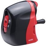 （まとめ） ソニック かるハーフ 手動鉛筆削り 黒赤 SK-802-R 1台 【×4セット】