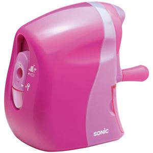（まとめ） ソニック かるハーフ 手動鉛筆削り 桃 SK-802-P 1台 【×4セット】
