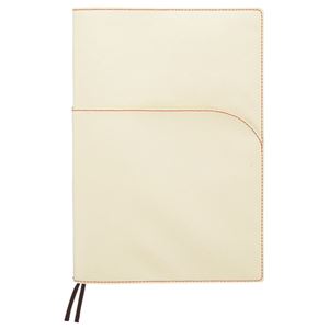 （まとめ） SEF ノートカバー セミB5 ホワイト×グアバ SEFNTCB5WH 1冊 【×4セット】